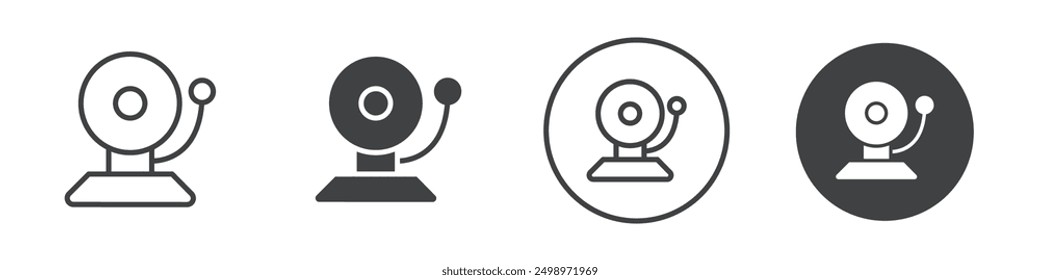 School Bell icon Thin line vector illustration set