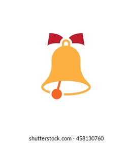 School Bell icon vector, solid logo, pictogram isolated on white, pixel perfect illustration