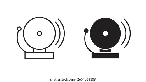 School bell icons. thin line vector icons