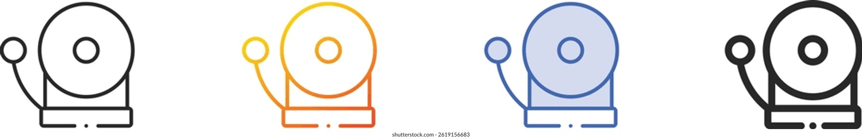 school bell icon.Thin Linear, Gradient, Blue Stroke and bold Style Design Isolated On White Background