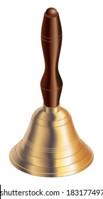 School Bell is an illustration of a vintage handheld school bell used to mark the beginning of school and classes. Vector version contains gradient mesh.