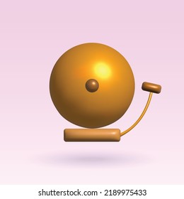 icono de 3d aislado por campana escolar. ilustración vectorial 3d de campana escolar.