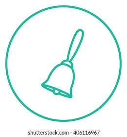 Icono de la línea del timbre de la escuela.