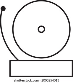 School bell line icon vector design template and illustration with editable stroke
