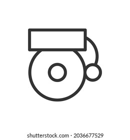 School bell line icon. Web symbol for web and apps. Sign design in outline style. School bell stroke object.