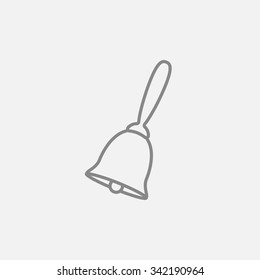 Schulglocke Symbol für Web-, Mobil- und Infografiken. Vektorgrafik, dunkelgraues Symbol einzeln auf hellgrauem Hintergrund.