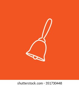 Schulglocke Symbol für Web-, Mobil- und Infografiken. Vektorweißes Symbol einzeln auf rotem Hintergrund.