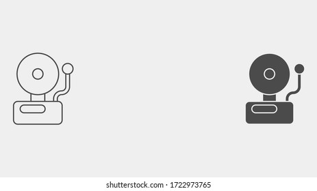 Símbolo de símbolo de icono de la campana escolar y vectorial relleno
