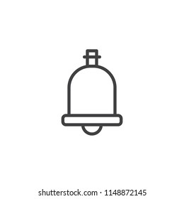 School bell outline icon. linear style sign for mobile concept and web design. Alarm bell simple line vector icon. Symbol, logo illustration. Pixel perfect vector graphics