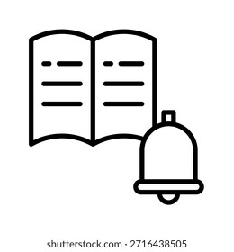 School Bell Outline Icon Vector Illustration