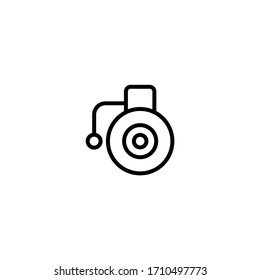 School bell outline vector icon in linear, outline icon isolated on white background