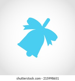 School bell with ribbon Icon Isolated on White Background