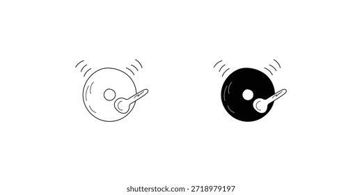 Icono de conjunto de campana escolar con fondo blanco Vector Ilustración de stock