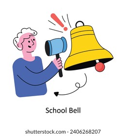 School Bell vector Filled outline Design illustration. Symbol on White background EPS 10 File 
