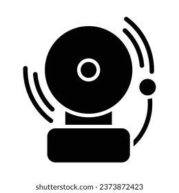 Icono De Glifo Vector De Campana Escolar Para Uso Personal Y Comercial.
