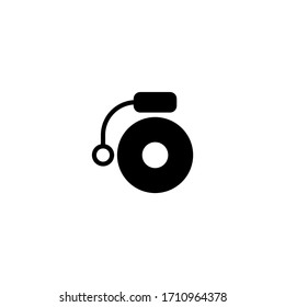 School bell  vector icon in black solid flat design icon isolated on white background