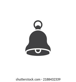 Icono del vector de campana escolar. signo plano relleno para concepto móvil y diseño web. Icono de glifo de timbre de puerta. Símbolo, ilustración del logotipo. Gráficos vectoriales