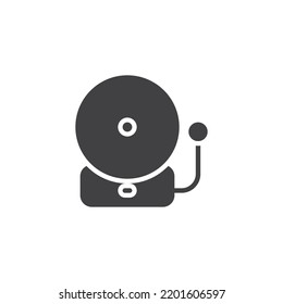 School bell vector icon. filled flat sign for mobile concept and web design. Alarm bell glyph icon. Symbol, logo illustration. Vector graphics