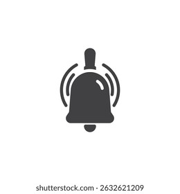 Ícone de vetor de sino da escola. sinal plano preenchido para conceito móvel e web design. Ícone de glifo Bell final. Símbolo, ilustração de logotipo. Gráficos vetoriais