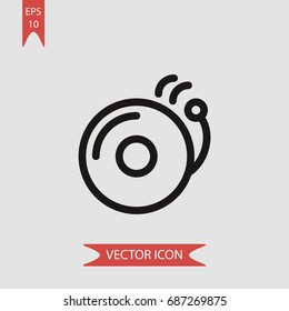 School bell vector icon, illustration symbol