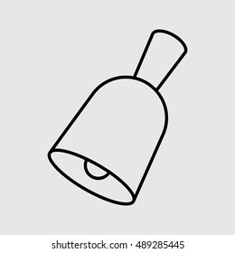 school bell vector icon. Line style for web and mobile