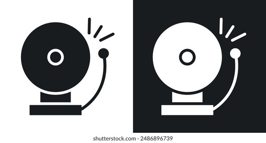 Schulglocken-Vektorgrafik-Icon in Schwarz und Weiß