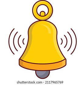 school bell Vector illustration isolated on a transparent background. vector line flat icons for concept or web graphics.