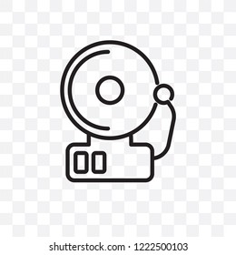 School bell vector linear icon isolated on transparent background, School bell transparency concept can be used for web and mobile