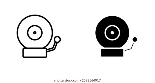 School bell vectors icons set in filled and strokes on white background