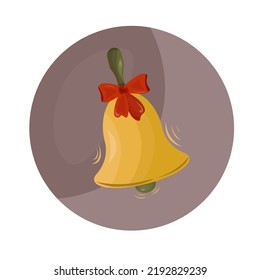 school bell yellow color .vector illustration of items