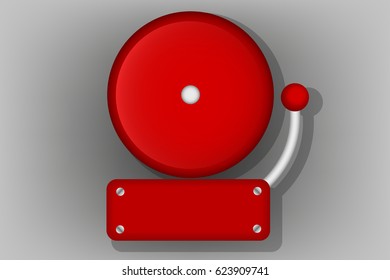 School bell,Red ringing alarm bell graphic vector