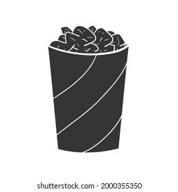 School Bin Icon Silhouette Illustration. Paper Trash Vector Graphic Pictogram Symbol Clip Art. Doodle Sketch Black Sign.