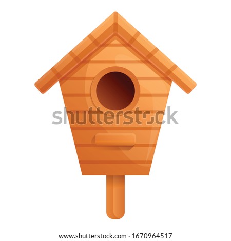 School bird house icon. Cartoon of school bird house vector icon for web design isolated on white background