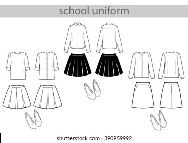 school black and white uniform set