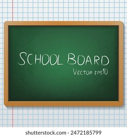School blackboard with chalk writing. Vector illustration