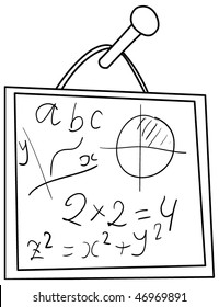School blackboard or chalkboard with mathematical signs vector illustration
