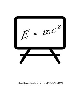 School blackboard with chemistry science formula icon. Flat design vector illustration