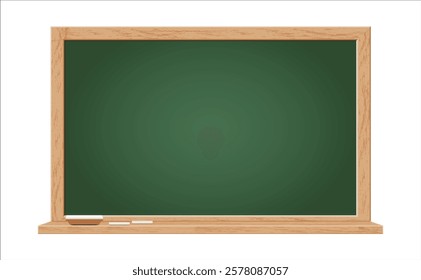 School blackboard with duster and chalk, college classmate education room