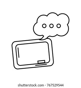 school blackboard eraser speech bubble icon
