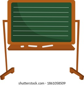 Pizarra escolar, ilustración, vector sobre fondo blanco.