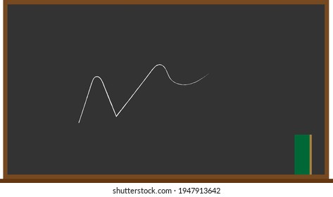 School blackboard, illustration, vector on white background.