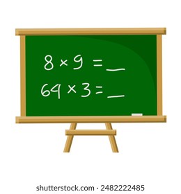 School blackboard, school supplies vector 