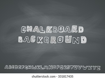 School blackboard texture. Vector chalkboard background with alphabet