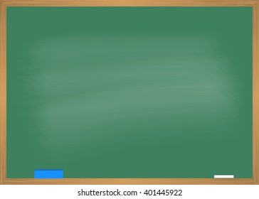 School blackboard with wooden frame. Vector illustration