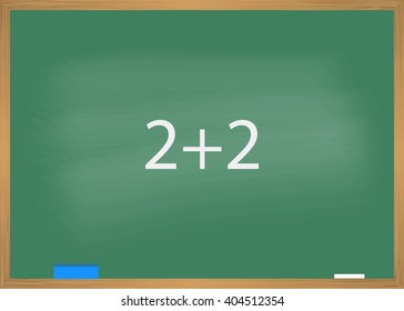 School blackboard with wooden frame. Vector illustration
