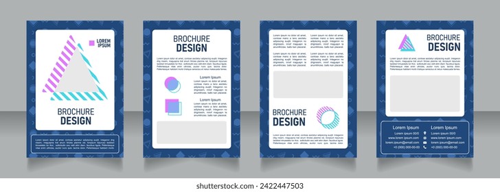 School blank brochure design. Template set with copy space for text. Premade corporate reports collection. Editable 4 paper pages. Bahnschrift SemiLight, Bold SemiCondensed, Arial Regular fonts used