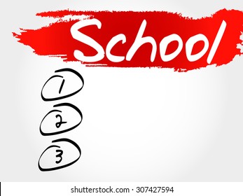 School blank list, education concept