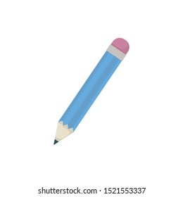 school blue pencil supply education icon vector illustration design