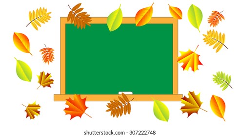 the school Board and autumn ,vector illustration