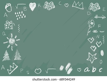 School Board background. Chalk draws.